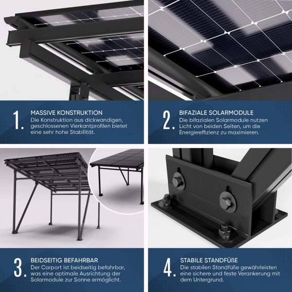 Solarmodul Solar Carport Glas/Glas PV Garage