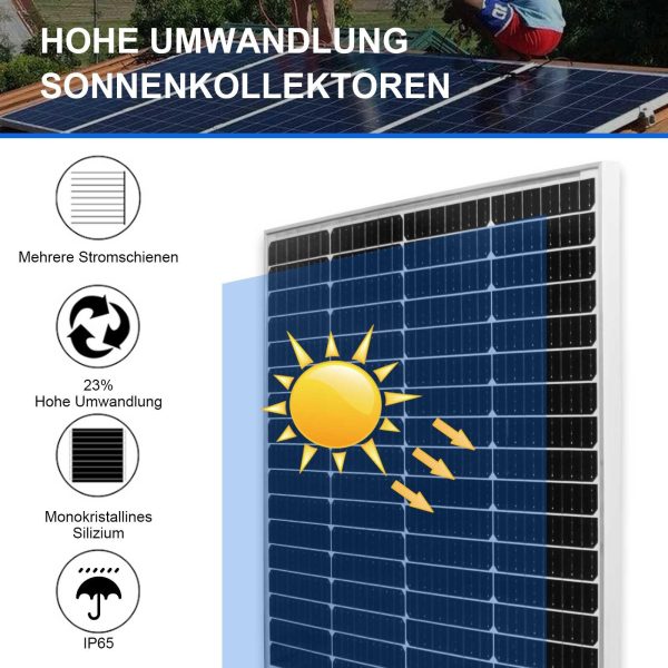 Solarmodul 150W Solarpanel 12V – Monokristalline Solarmodule mit Alurahmen