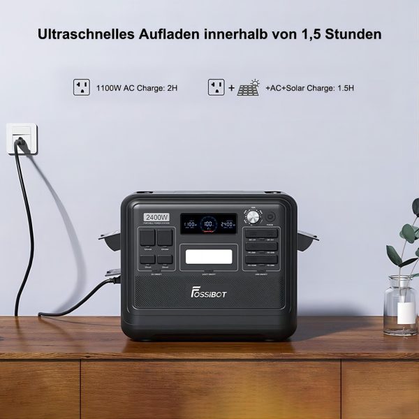Stromerzeuger F2400 2400 W Leistung, 2048 Wh LiFePO4-Akku, Tragbares Kraftwerk