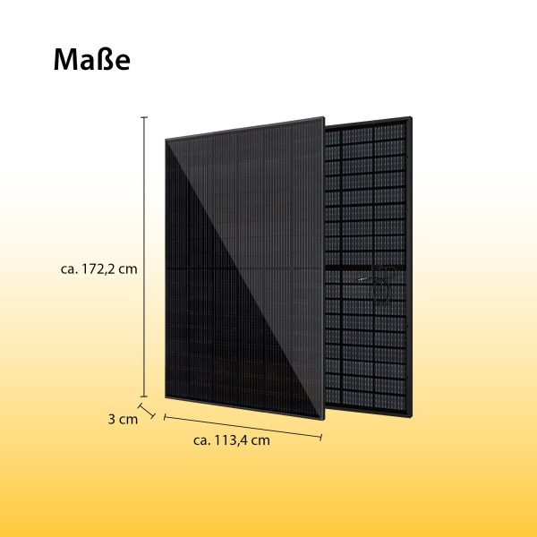 Balkonkraftwerk leistungsstarkes Solaranlage Set mit 2 Modulen Bifazial Full-Black