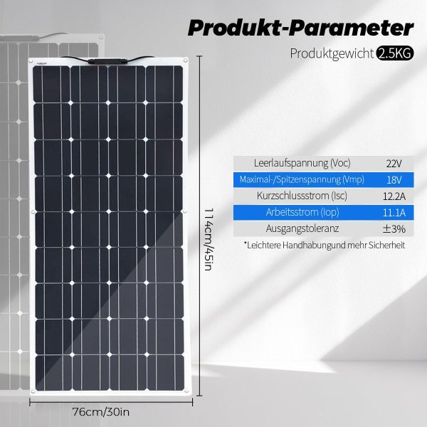 Balkonkraftwerk 200W Solarpanel für Wohnmobile, Camping, Balkonkraftwerk