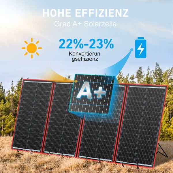 Dokio Solarpanel 300w Faltbar Tragbar 12V Solar für Camping Wohnmobil Kraftwerk
