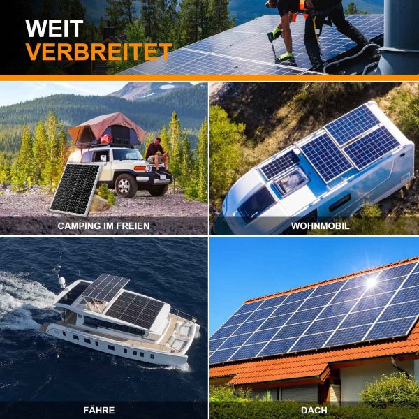 Solarmodul 150W Solarpanel 12V – Monokristalline Solarmodule mit Alurahmen