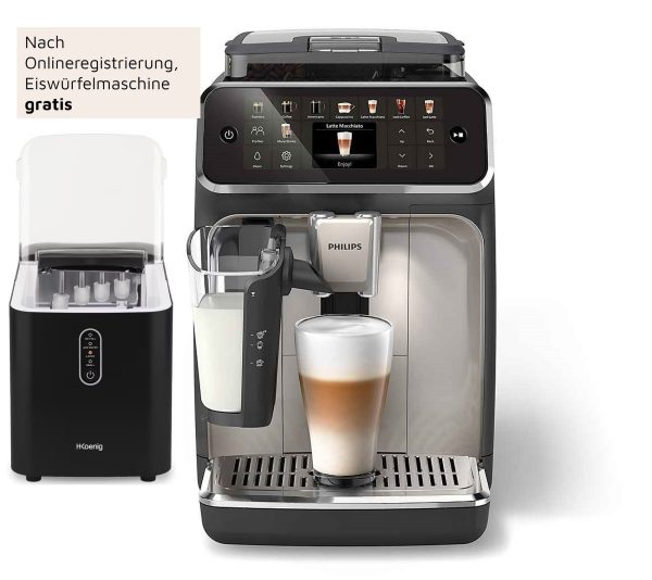 Kaffeevollautomat EP5547/90 5500 Series, 20 Kaffeespezialitäten (heiß oder eisgekühlt), Chrom-Schwarz