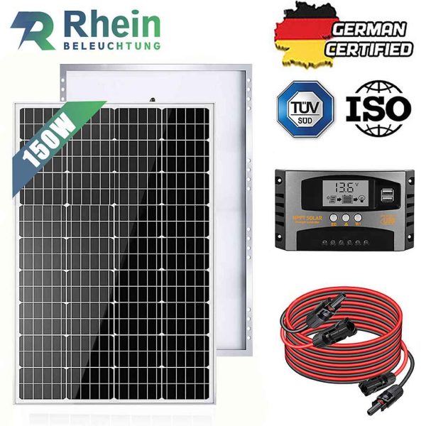 Solarmodul 150W 12V Solaranlage Set für Wohnmobil & Camping, 150W solarpanel