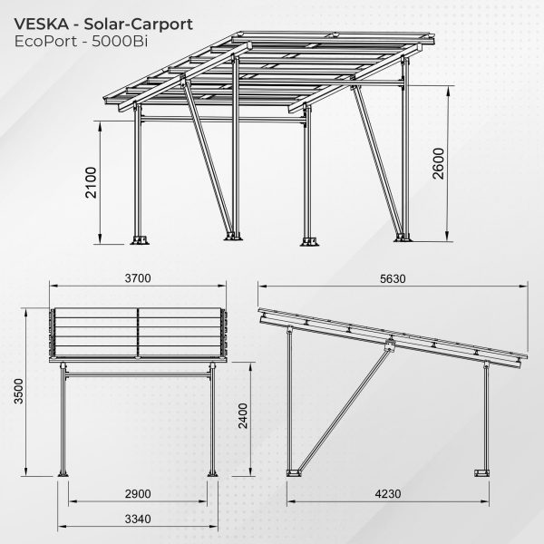 Solarmodul Solar Carport Glas/Glas PV Garage