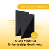 Balkonkraftwerk leistungsstarkes Solaranlage Set mit 2 Modulen Bifazial Full-Black
