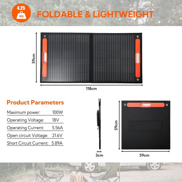 100W Faltbares Solarpanel Solarladegerät Solarmodul Solarladegerät