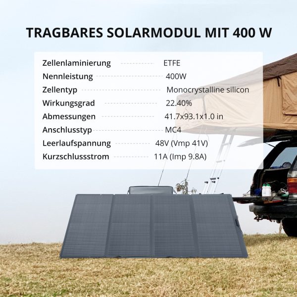 Balkonkraftwerk ECOFLOW 400W Solar Panel für Delta & RIVER Serie Tragbare Powerstation